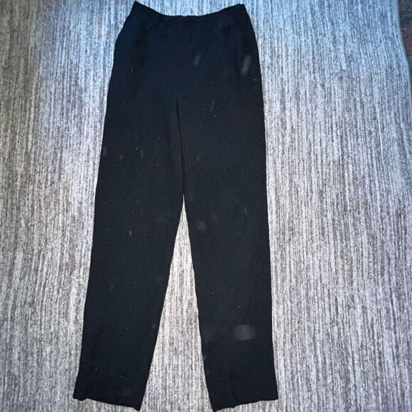 Lafayette‎ 148 Women’s Size 6 Wool Pants Black Side Zip Dressy Metallic Threaded - Picture 1 of 9